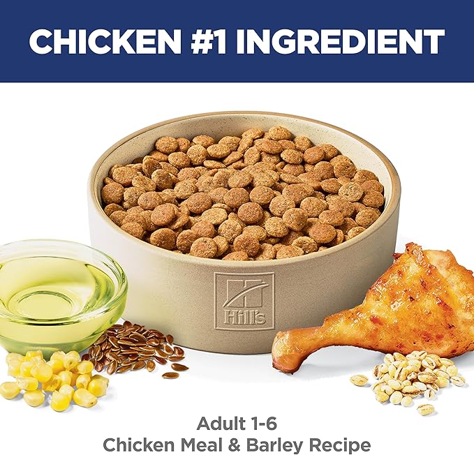 Hill's Science Diet Adult 1-6, Adult 1-6 Premium Nutrition, Dry Dog Food, Chicken & Barley, 35 lb Bag