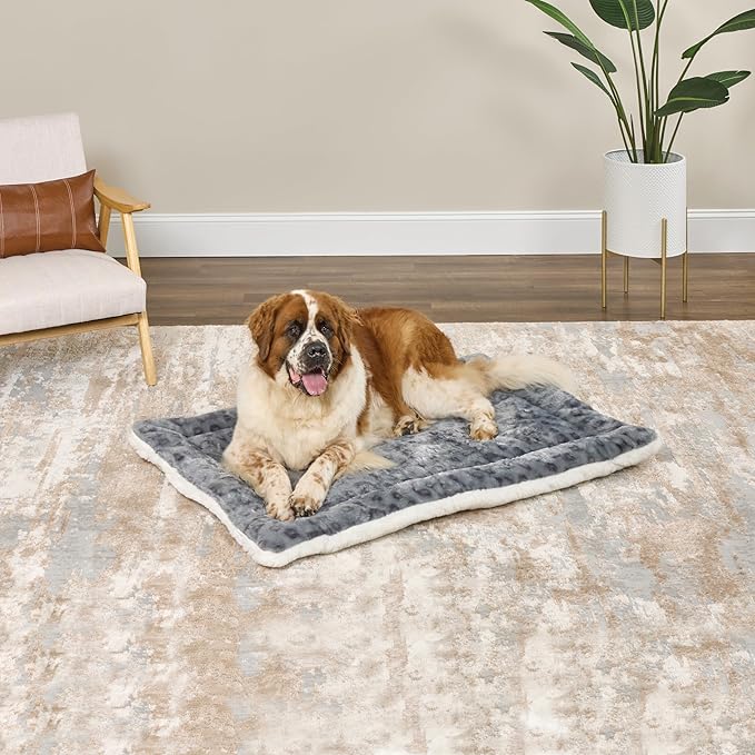 MidWest Homes for Pets Reversible Pet Bed; Machine Washable; Great for Giant Dog Breeds; Spotted Gray; 54"; 40254-FVGYS