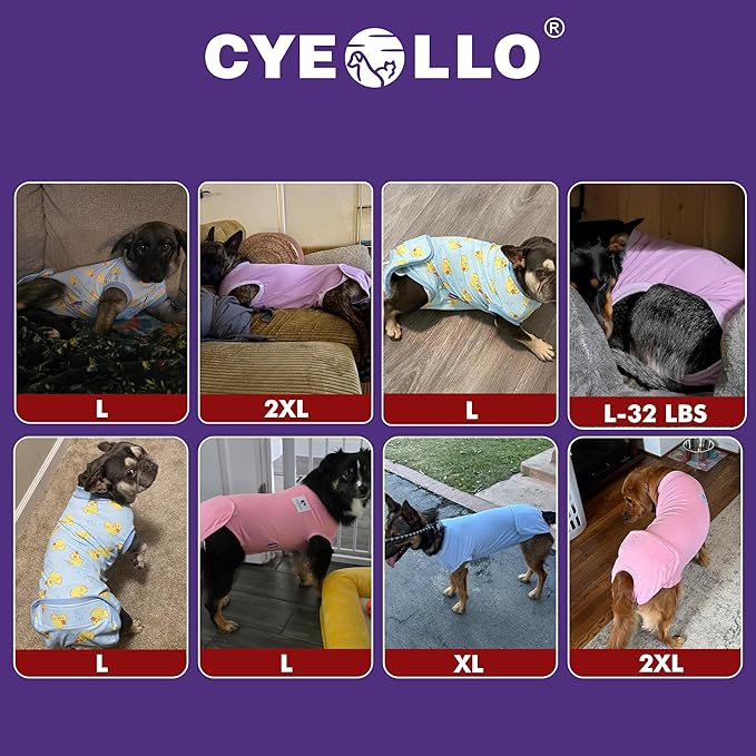 cyeollo Dog Surgery Recovery Suit Soft Breathable Female Male Pet Bodysuit for Spay, Neuter, Surgical Recovery Shirt for Small Medium Large Dogs, Pink, XXL