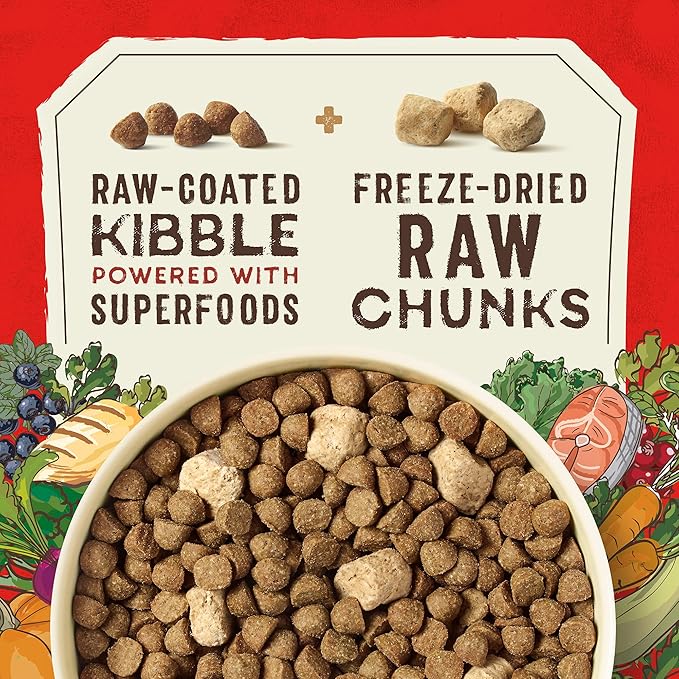 Stella & Chewy's SuperBlends Raw Blend Wholesome Grains Puppy Cage-Free Chicken & Wild Caught Salmon Recipe with Superfoods, 3.25 lb. Bag