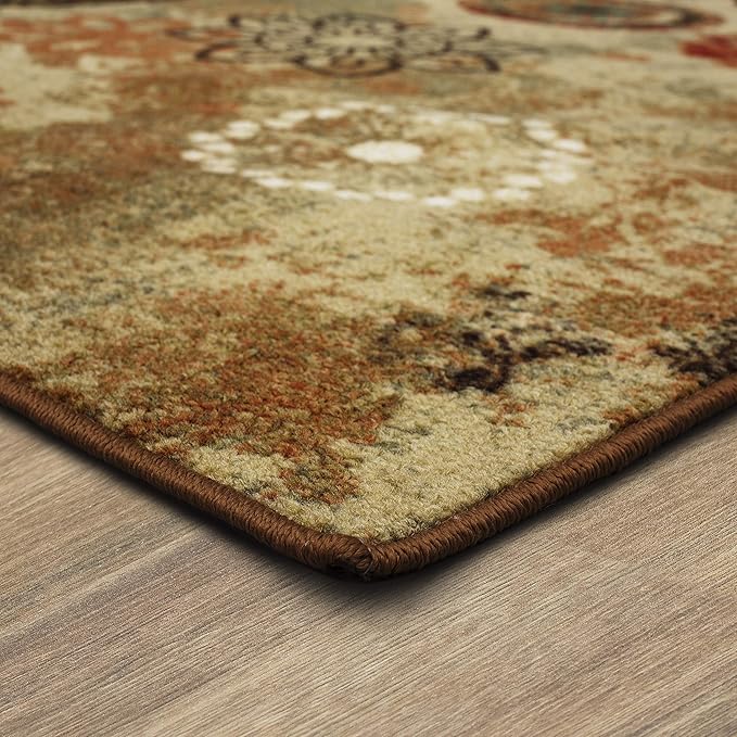 Mohawk Home Alexa Ornamental Floral Medallion 4' x 6' Area Rug - Perfect for Living Room, Dining Room, Office