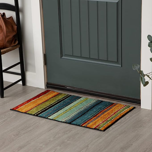 Mohawk Home Rainbow Stripe 2' 6" x 3' 10" Area Rug - Multicolor - Perfect for Living Room, Dining Room, Office