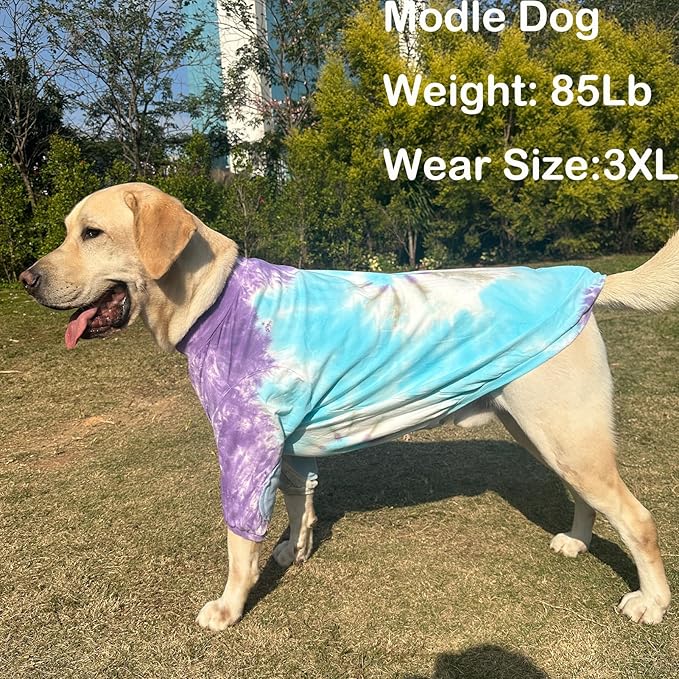 Dog Cotton Colorful Purple Yellow T-Shirts Soft and Stretchy Dog Shirt Pajamas Pets Clothes for Medium Dogs(Medium Purple)