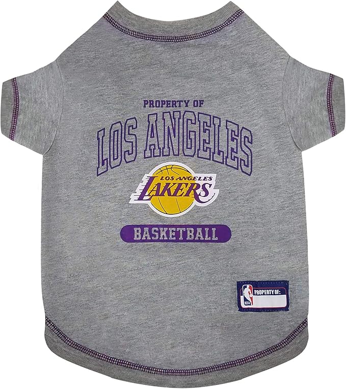 Pets First NBA PET TEE Shirt Los Angeles Lakers Basketball Team Dog Shirt, Size X-Large. Soft Breathable Stretchable Washable Pet T-Shirt XL. Cool, Fashionable Pet Shirt for LA Lakers Basketball Fans