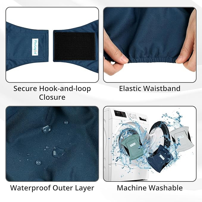 Paw Legend Washable Dogs Diapers Male Dog Belly Bands for Male Dogs Diapers Reusable Puppy & Doggie Diapers Male
