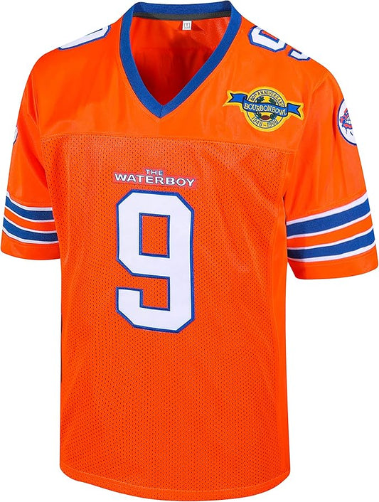 Bobby Boucher #9 The Waterboy Adam Sandler Movie Mud Dogs Bourbon Bowl Football Jersey