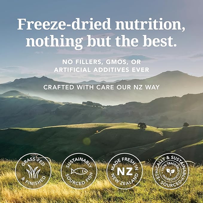 K9 Natural Lamb & King Salmon Freeze Dried Dog Food, High-Meat Natural Complete Meal or Meal Toppers for Dogs, Grass-Fed Lamb & King Salmon from New Zealand, Grain-Free, GMO-Free, 17.6oz