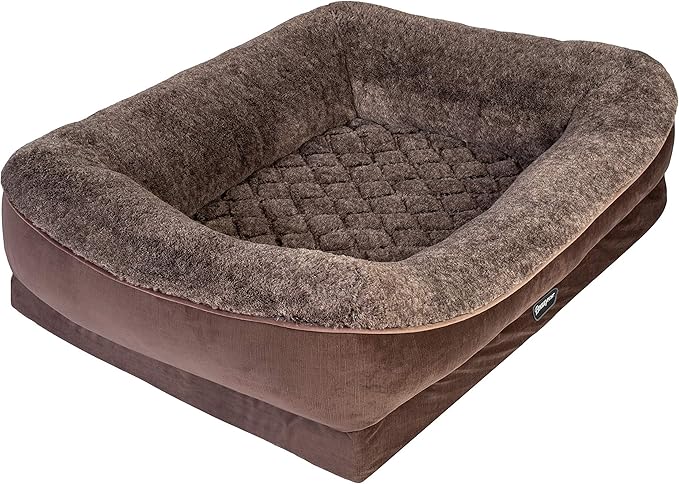 Beautyrest Ultra Plush Cuddler Dog Bed (Large, Brown)