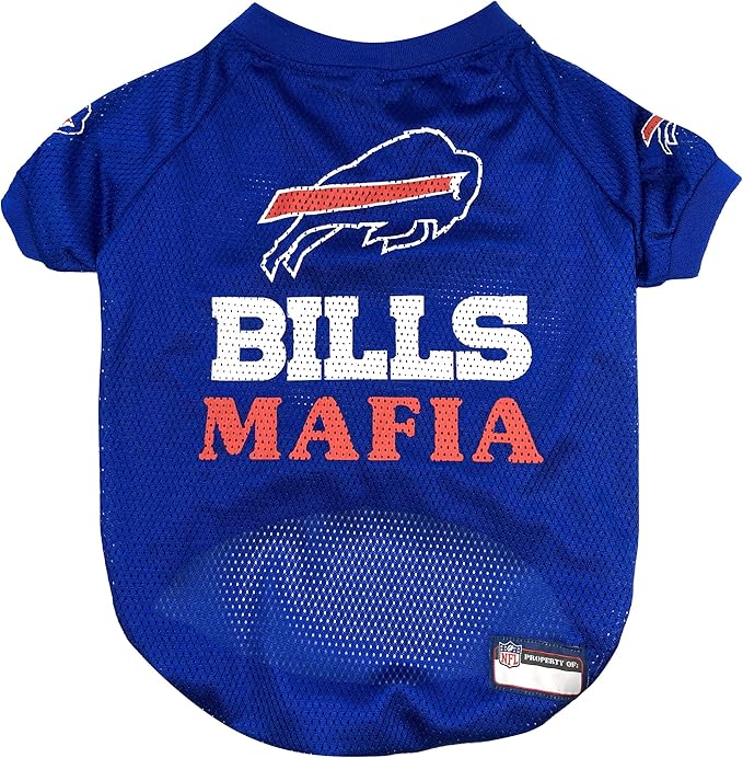 Pets First NFL Buffalo Bills Raglan Jersey Bills Mafia - Size X-Large. Cutest Football Jersey for Dogs & Cats