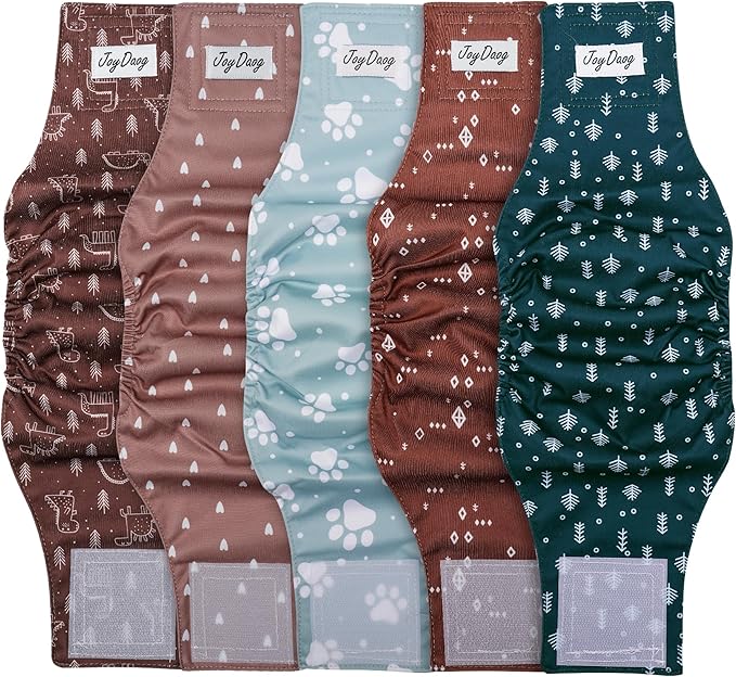 Reusable Dog Belly Bands for Male Dogs Diapers,5 Pack Premium Washable Dog Diapers Male Doggie Nappies Wrap,L