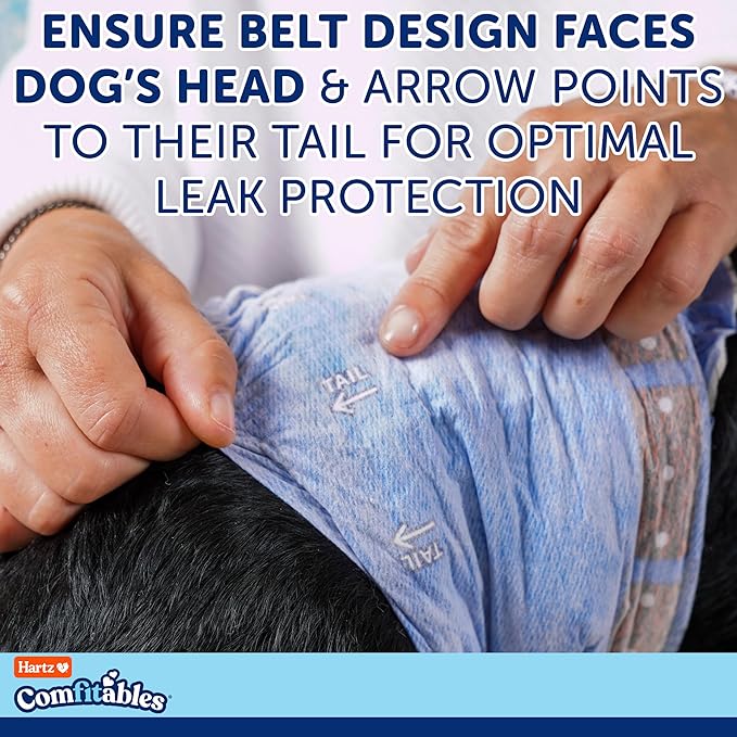 Hartz Comfitables Disposable Male Dog Wraps with Stretchy Waistband, Medium 36 Count