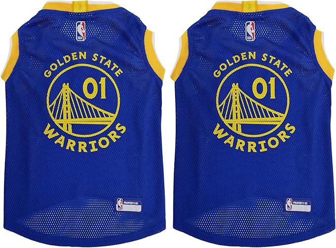 Pets First NBA Golden State Warriors Dog Jersey, Small - Tank Top Basketball Pet Jersey (Pack of 2)