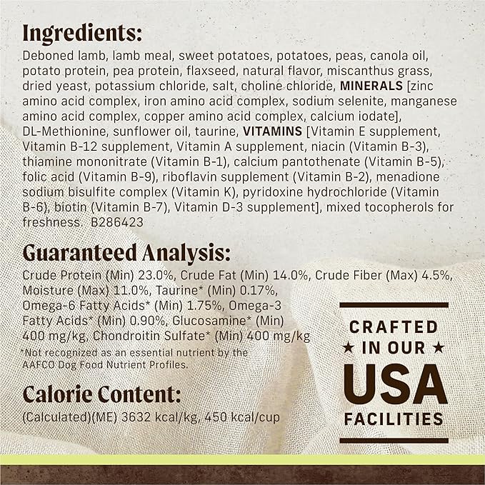 Merrick Limited Ingredient Diet Grain Free Dry Dog Food, Premium and Healthy Kibble with Lamb and Sweet Potato - 4.0 lb. Bag