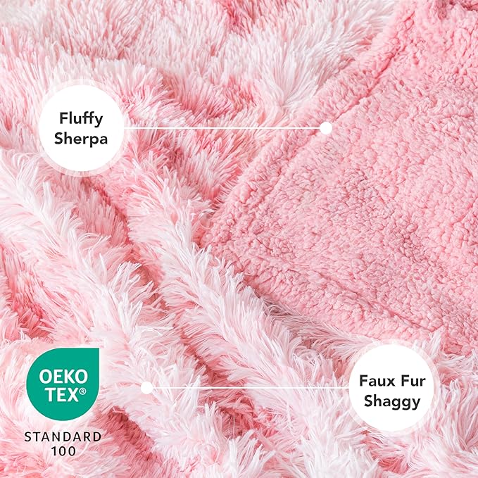 PetAmi Waterproof Dog Blanket for Small Medium Dogs, Calming Fleece Cat Blanket, Couch Protector Washable Sherpa Faux Fur Pet Throw for Puppy, Soft Reversible 29x40 Tie-Dye Pink