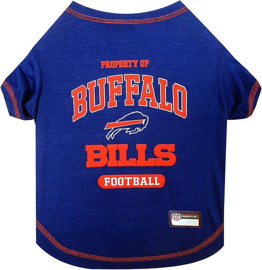 NFL Buffalo Bills Dog T-Shirt for Pets, Size Large. Officially Licensed Pet Shirt with Team Logo, Soft Stretchable Comfort Fit Apparel for Dogs & Cats