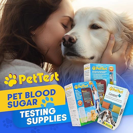 PetTest Genteel Pain-Free Lancing Device, Easy-to-Use Pet Blood Sugar Monitoring for Dogs & Cats, Includes Contact Tips, Sterile 21G Lancets & Instructions for Taking Samples