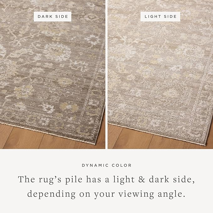 Loloi Magnolia Home by Joanna Gaines Pace Collection PAC-03 Taupe/Wheat 7'-8" x 7'-8" Round Area Rug