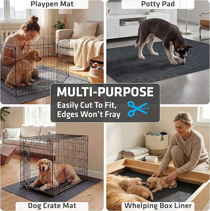 Drymate Jumbo XXL Potty Pad, Dog Playpen Mat Whelping (60x74), Super Absorbent, Waterproof, Slip-Resistant, Machine Washable, Reusable Puppy Pad for Training, Incontinence, Crate, Kennel (USA Made)