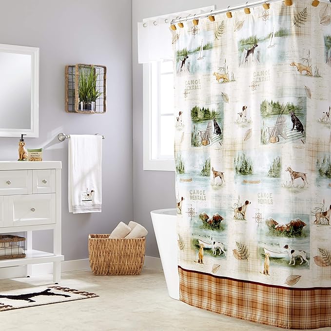 SKL Home Adirondack Dogs Bath Towel, White