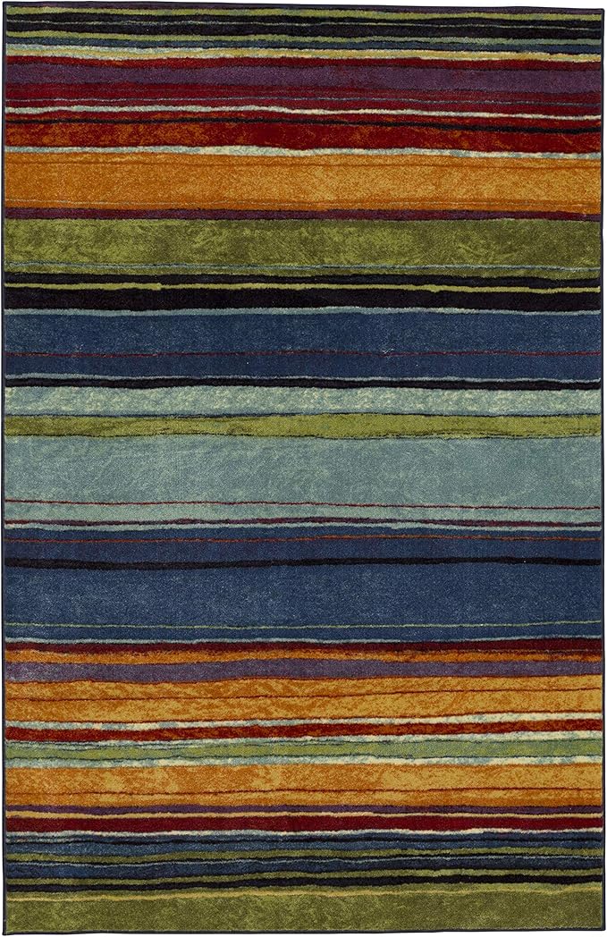 Mohawk Home Rainbow Stripe 2' 6" x 3' 10" Area Rug - Multicolor - Perfect for Living Room, Dining Room, Office