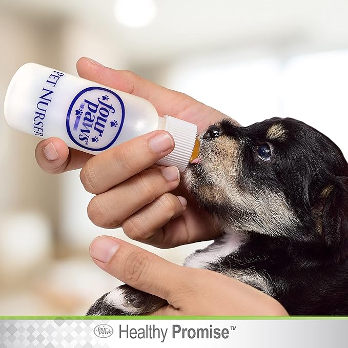 Four Paws Pet Nursing Kit, Feeding Bottle and Brush for Kittens & Puppies, 2 oz.