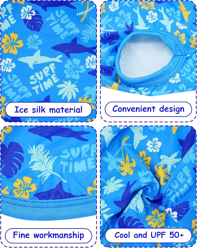 PET SHOW 4 Pack Dog Hawaiian Shirts for Medium Dogs UPF 50+ UV Sun Protection Summer Cool Clothes Tank Top Floral Dog T-Shirts Pet Holiday Party Sleeveless Vest Boy Girl(Large)