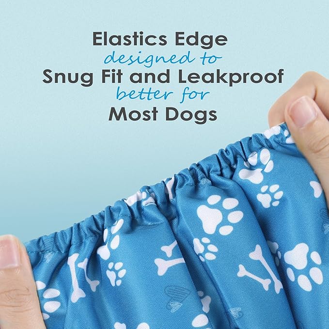 Wegreeco Washable Male Dog Belly Band - Pack of 3 - Washable Male Dog Belly Wrap, Large Doggie Diapers for Doggy Puppy (Bone, Large)