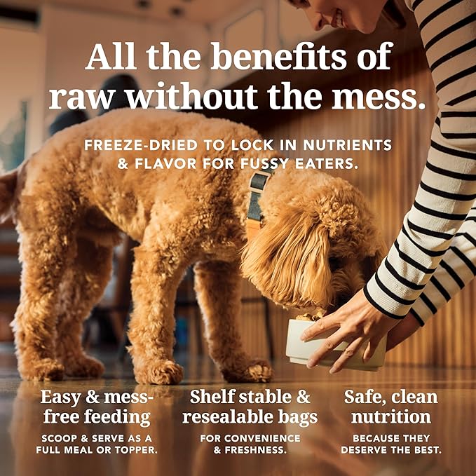 K9 Natural Chicken Freeze Dried Dog Food, High-Meat Natural Complete Meal or Meal Toppers for Dogs, Cage-Free Chicken from New Zealand, Grain-Free, GMO-Free, Complete & Balanced Nutrition, 4lb