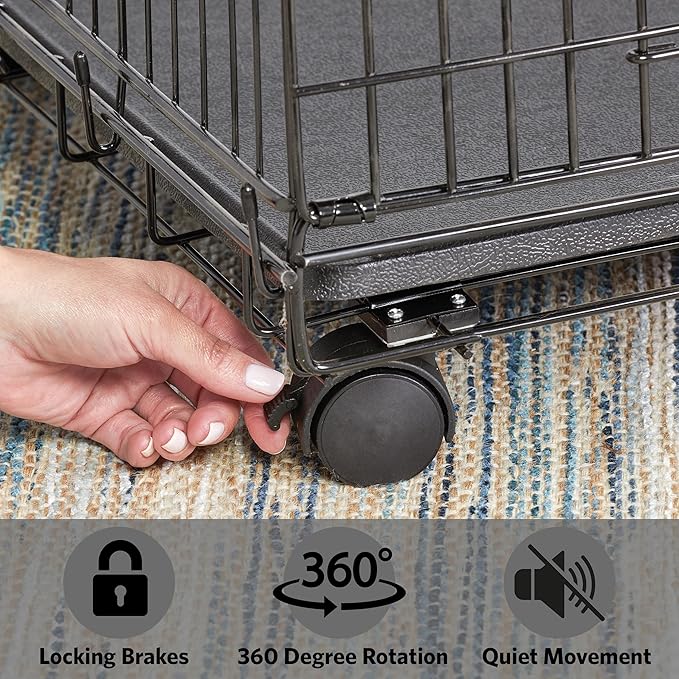 MidWest Homes for Pets Universal Dog Crate Casters, Easy Roll, Safety Locks, Pack of 2 Wheels