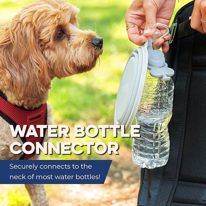 Bonza Collapsible Dog Bowls - X-Large 50 oz, Dog Travel Accessories, Silicone Portable Dogs Bowl & Water Dish with Reinforced Rim & Carabiner for Hiking, Camping, and Car Trips, Black
