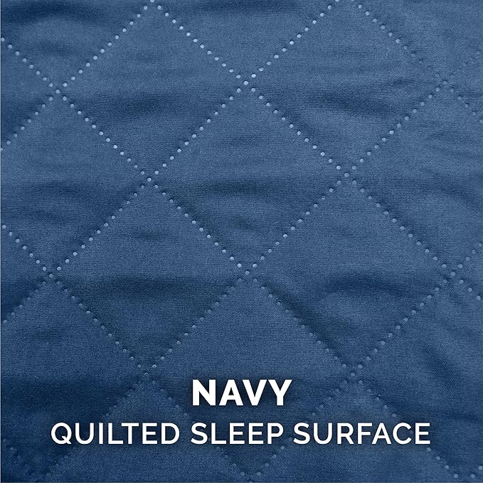 Furhaven Memory Foam Dog Bed for Medium/Small Dogs w/ Removable Bolsters & Washable Cover, For Dogs Up to 35 lbs - Quilted Sofa - Navy (Blue), Medium