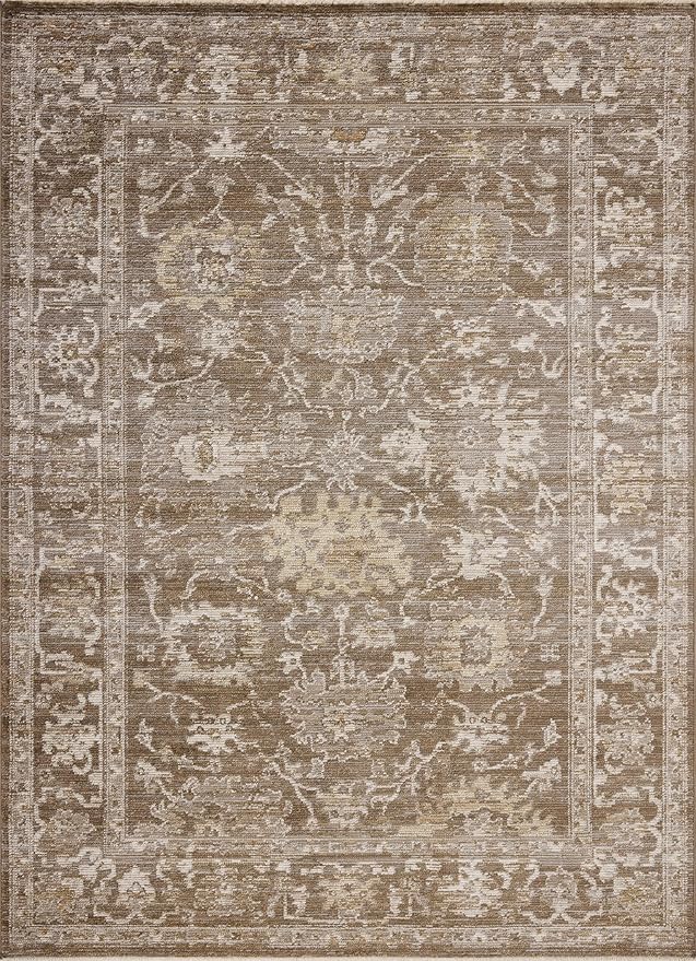 Loloi Magnolia Home by Joanna Gaines Pace Collection PAC-01 Bark/Natural 7'-8" x 7'-8" Round Area Rug
