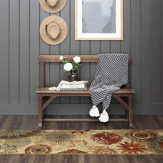 Mohawk Home Alexa Ornamental Floral Medallion 2' x 8' Area Rug - Perfect for Living Room, Dining Room, Office